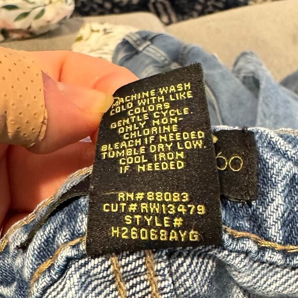 House Of Harlow 1960 Super High Rise Straight Jeans Split Hem Light Wash Size 29 - Picture 6 of 6